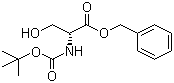 N-叔丁氧羰基-D-丝氨酸苄酯分子结构 (CAS 141527-78-8)