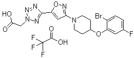 CAS 登录号：1415559-41-9, 5-[3-[4-(2-溴-5-氟苯氧基)-1-哌啶基]-5-异恶唑基]-2H-四唑-2-乙酸三氟乙酸盐