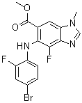 5-[(4-溴-2-氟苯基)氨基]-4-氟-1-甲基-1H-苯并咪唑-6-羧酸甲酯分子结构 (CAS 1415559-93-1)