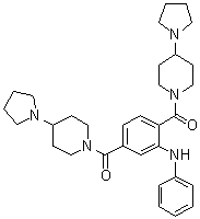1,1'-[2-(苯基氨基)-1,4-亚苯基]二[1-[4-(1-吡咯烷基)-1-哌啶基]甲酮]分子结构 (CAS 1415800-43-9)