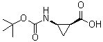 (1S,2R)-2-[[叔丁氧羰基]氨基]环丙烷羧酸分子结构 (CAS 1415964-02-1)