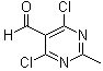 4,6-二氯-2-甲基-5-嘧啶甲醛分子结构 (CAS 14160-91-9)