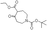 structure of CAS# 141642-82-2, 1-N-叔丁氧羰基-5-氧代六氢-1H-氮杂卓-4-甲酸乙酯