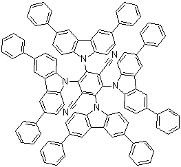 2,3,5,6-Tetrakis(3,6-diphenyl-9H-carbazol-9-yl)-1,4-benzenedicarbonitrile molecular structure (CAS 1416881-55-4)
