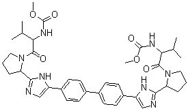 CAS 登录号：1417333-83-5, N,N'-[[1,1'-联苯]-4,4'-二基二[1H-咪唑-5,2-二基-2,1-吡咯烷二基[1-(1-甲基乙基)-2-氧代-2,1-乙二基]]]二氨基甲酸 C,C'-二甲酯立体异构体混合物