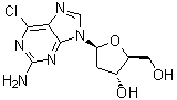 6-氯-9-(2-脱氧-beta-L-赤式-呋喃戊糖基)-9H-嘌呤-2-胺分子结构 (CAS 141771-78-0)