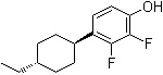 4-(反式-4-乙基环己基)-2,3-二氟苯酚分子结构 (CAS 1418016-19-9)