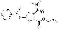 (2S,4S)-N,N-二甲基-1-烯丙氧羰基-4-苯甲酰硫基-2-吡咯烷甲酰胺分子结构 (CAS 141818-73-7)