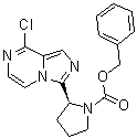 structure of CAS# 1418307-18-2, (2S)-2-(8-Chloroimidazo[1,5-a]pyrazin-3-yl)-1-pyrrolidinecarboxylic acid phenylmethyl ester