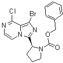 (2S)-2-(1-溴-8-氯咪唑并[1,5-a]吡嗪-3-基)-1-吡咯烷羧酸苄酯分子结构 (CAS 1420478-87-0)