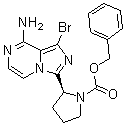 (S)-2-(8-氨基-1-溴咪唑并[1,5-a]吡嗪-3-基)吡咯烷-1-羧酸苄酯分子结构 (CAS 1420478-88-1)