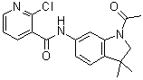 N-(1-乙酰基-2,3-二氢-3,3-二甲基-1H-吲哚-6-基)-2-氯-3-吡啶甲酰胺分子结构 (CAS 1420999-91-2)