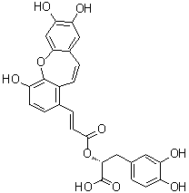 CAS # 142115-17-1, Isosalvianolic acid C, (alphaR)-3,4-Dihydroxy-alpha-[[(2E)-1-oxo-3-(4,7,8-trihydroxydibenz[b,f]oxepin-1-yl)-2-propen-1-yl]oxy]-benzenepropanoic acid