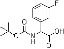 2-[(叔丁氧羰基)氨基]-2-(3-氟苯基)乙酸分子结构 (CAS 142121-94-6)