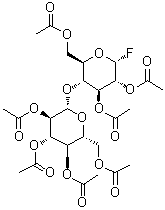 4-O-(2,3,4,6-四-O-乙酰基-beta-D-吡喃葡萄糖基)-alpha-D-吡喃葡萄糖基氟化物三乙酸酯分子结构 (CAS 14227-64-6)