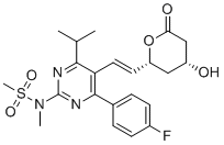 罗舒伐他汀(3R,5R)-内酯分子结构 (CAS 1422954-11-7)