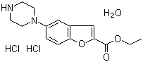 5-(1-哌嗪基)-2-苯并呋喃甲酸乙酯二盐酸盐水合物分子结构 (CAS 1422956-31-7)