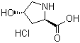 反式-4-羟基-D-脯氨酸盐酸盐分子结构 (CAS 142347-81-7)