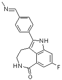 CAS # 1424059-28-8, 8-Fluoro-1,3,4,5-tetrahydro-2-[4-[(E)-(methylimino)methyl]phenyl]-6H-pyrrolo[4,3,2-ef][2]benzazepin-6-one