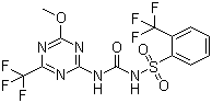 CAS # 142469-14-5, Tritosulfuron, N-[(4-Methoxy-6-trifluoromethyl-1,3,5-triazin-2-yl)aminocarbonyl]-2-(trifluoromethyl)benzenesulfonamide