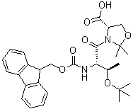 (4S)-3-[(2S,3R)-3-(叔丁氧基)-2-[[芴甲氧羰基]氨基]-1-氧代丁基]-2,2-二甲基-4-恶唑烷羧酸分子结构 (CAS 1425938-63-1)
