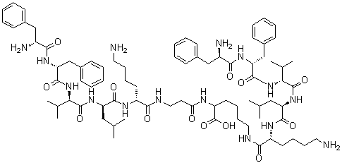 CAS # 1426174-31-3, (9R,12R,15R,18R,21R)-21-Amino-2-((2R,5R,8R,11R,14R)-2-amino-14-(4-aminobutyl)-5-benzyl-11-isobutyl-8-isopropyl-3,6,9,12,15-pentaoxo-1-phenyl-4,7,10,13,16-pentaazaicosan-20-yl)-9-(4-aminobutyl)-18-benzyl-12-isobutyl-15-isopropyl-4,8,11,14,17,20-hexaoxo-22-phenyl-3,7,10,13,16,19-hexaazadocosan-1-oic acid
