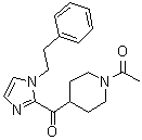 1-乙酰基-4-[[1-(2-苯基乙基)-1H-咪唑-2-基]羰基]哌啶分子结构 (CAS 142654-77-1)