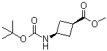 顺式-3-(叔丁氧羰基氨基)环丁烷羧酸甲酯分子结构 (CAS 142733-63-9)