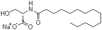 N-肉豆蔻酰-L-丝氨酸钠盐分子结构 (CAS 142739-82-0)