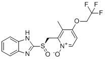 CAS # 1427429-03-5, Lansoprazole Impurity 34, (R)-2-(((1H-Benzo[d]imidazol-2-yl)sulfinyl)methyl)-3-methyl-4-(2,2,2-trifluoroethoxy)pyridine 1-oxide
