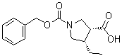 (3R,4S)-4-乙基-1,3-吡咯烷二甲酸 1-苄酯分子结构 (CAS 1428243-24-6)
