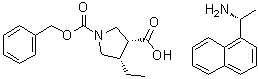 (3R,4S)-4-乙基-1,3-吡咯烷二甲酸 1-(苯基甲基)酯与(alphaR)-alpha-甲基-1-萘甲胺的化合物分子结构 (CAS 1428243-25-7)