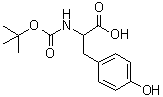 structure of CAS# 142847-18-5, N-(叔丁氧羰基)-DL-酪氨酸