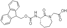 structure of CAS# 142855-79-6, (S)-3-[(芴甲氧羰基)氨基]六氢-2-氧代-1H-氮杂卓-1-乙酸