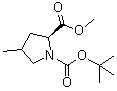 (2S)-4-甲基-1,2-吡咯烷二甲酸 1-叔丁基 2-甲基酯分子结构 (CAS 1430106-55-0)