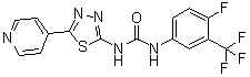 N-[4-氟-3-(三氟甲基)苯基]-N'-[5-(4-吡啶基)-1,3,4-噻二唑-2-基]脲分子结构 (CAS 1430213-30-1)