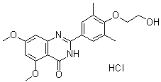 2-[4-(2-羟基乙氧基)-3,5-二甲基苯基]-5,7-二甲氧基-4(3H)-喹唑啉酮盐酸盐分子结构 (CAS 1431550-07-0)