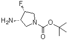structure of CAS# 1431720-86-3, (3R,4S)-rel-3-Amino-4-fluoro-1-pyrrolidinecarboxylic acid 1,1-dimethylethyl ester