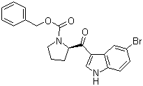 (R)-2-[(5-溴-1H-吲哚-3-基)羰基]-1-吡咯烷甲酸苄酯分子结构 (CAS 143322-56-9)