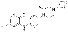 CAS # 1433849-77-4, 5-Bromo-1-methyl-3-[[5-[(2S)-2-methyl-4-(3-oxetanyl)-1-piperazinyl]-2-pyridinyl]amino]-2(1H)-pyridinone