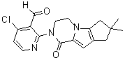 structure of CAS# 1434050-55-1, 4-Chloro-2-(4,4-dimethyl-9-oxo-1,10-diazatricyclo[6.4.0.0(2,6)]dodeca-2(6),7-dien-10-yl)pyridine-3-carboxaldehyde