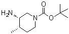 (3S,4S)-3-氨基-4-甲基-1-哌啶羧酸叔丁酯分子结构 (CAS 1434126-96-1)