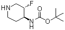 structure of CAS# 1434127-01-1, N-[(3S,4S)-3-氟-4-哌啶基]氨基甲酸叔丁酯