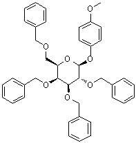 4-甲氧基苯基 2,3,4,6-四-O-苄基-beta-D-吡喃半乳糖苷分子结构 (CAS 143536-99-6)