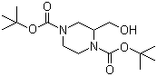 2-(羟甲基)-1,4-哌嗪二羧酸二叔丁酯分子结构 (CAS 143540-05-0)
