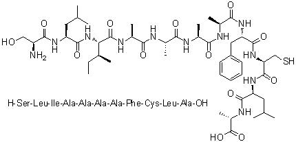 L-丝氨酰-L-亮氨酰-L-异亮氨酰-L-丙氨酰-L-丙氨酰-L-丙氨酰-L-丙氨酰-L-苯丙氨酰-L-半胱氨酰-L-亮氨酰-L-丙氨酸分子结构 (CAS 1435466-63-9)