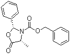 (2R,4R)-3-苄氧羰基-4-甲基-2-苯基-1,3-恶唑烷-5-酮分子结构 (CAS 143564-89-0)