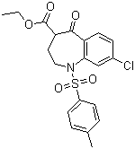 CAS # 143771-90-8, 8-Chloro-2,3,4,5-tetrahydro-1-[(4-methylphenyl)sulfonyl]-5-oxo-1H-1-benzazepine-4-carboxylic acid ethyl ester