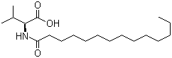 N-十四碳酰基-L-缬氨酸分子结构 (CAS 14379-30-7)