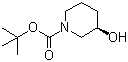 (R)-1-Boc-3-羟基哌啶分子结构 (CAS 143900-43-0)